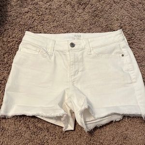 white denim shorts